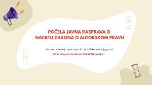 Počela Javna rasprava o Nacrtu zakona o autorskom pravu